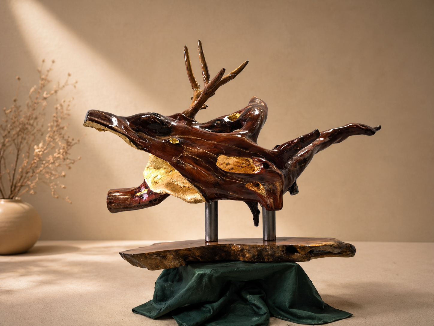 Tide Relic Statement Root Sculpture in live-edge natural wood by UDSS Atelier view 3