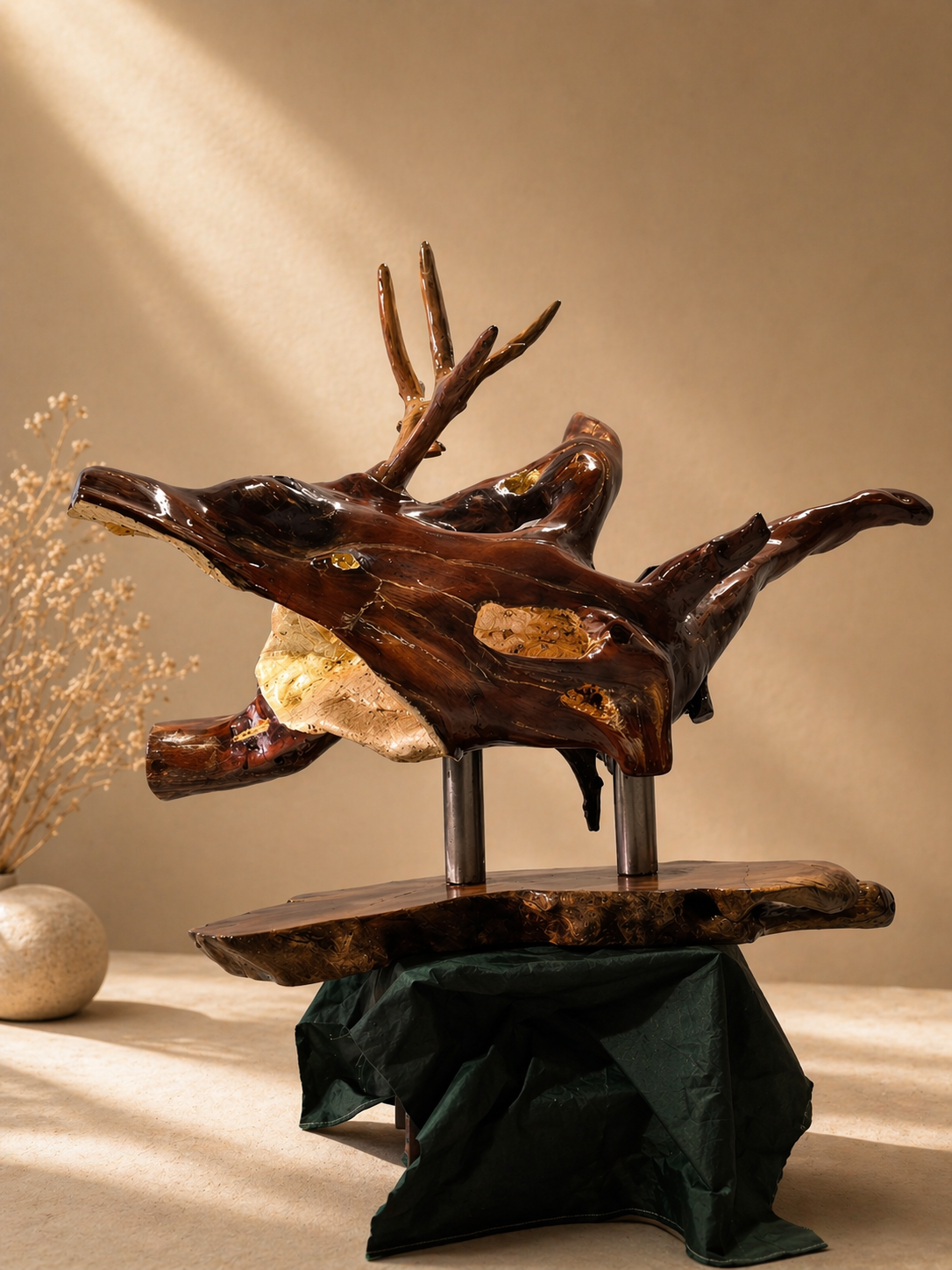 Tide Relic Statement Root Sculpture in live-edge natural wood by UDSS Atelier