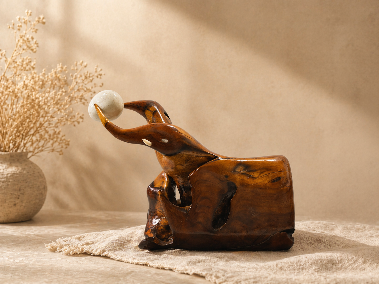 Stonehaven Root Natural Wood Sculpture in live-edge natural wood by UDSS Atelier view 3